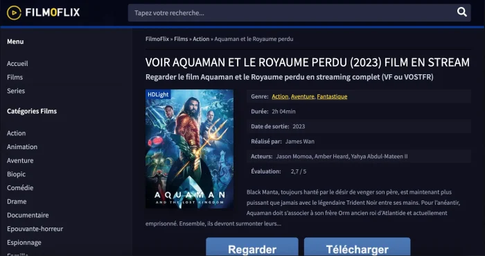 Le nouveau site de Filmoflix 