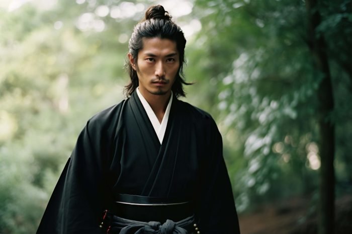 Enfiler le kimono homme 